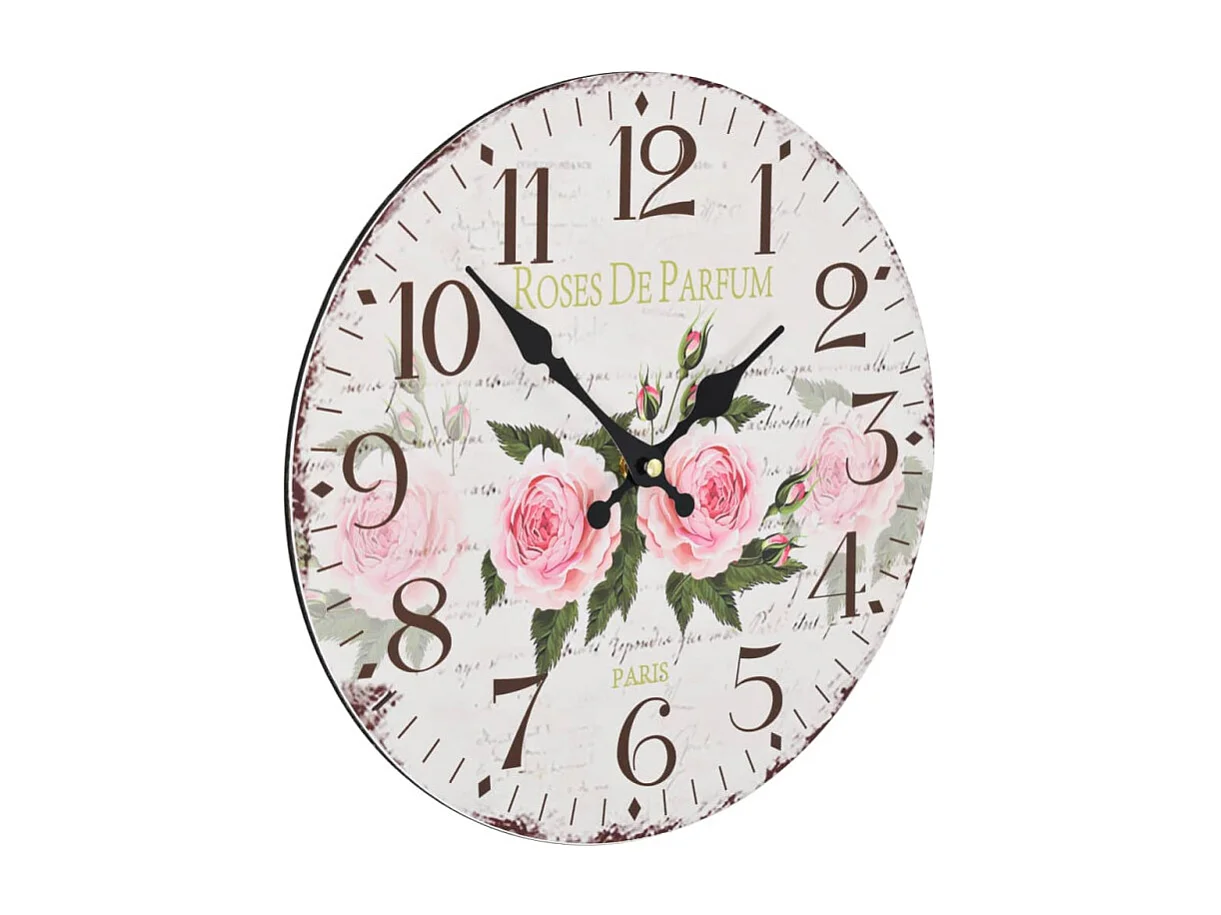 Horloge murale vintage Fleur 30 cm
