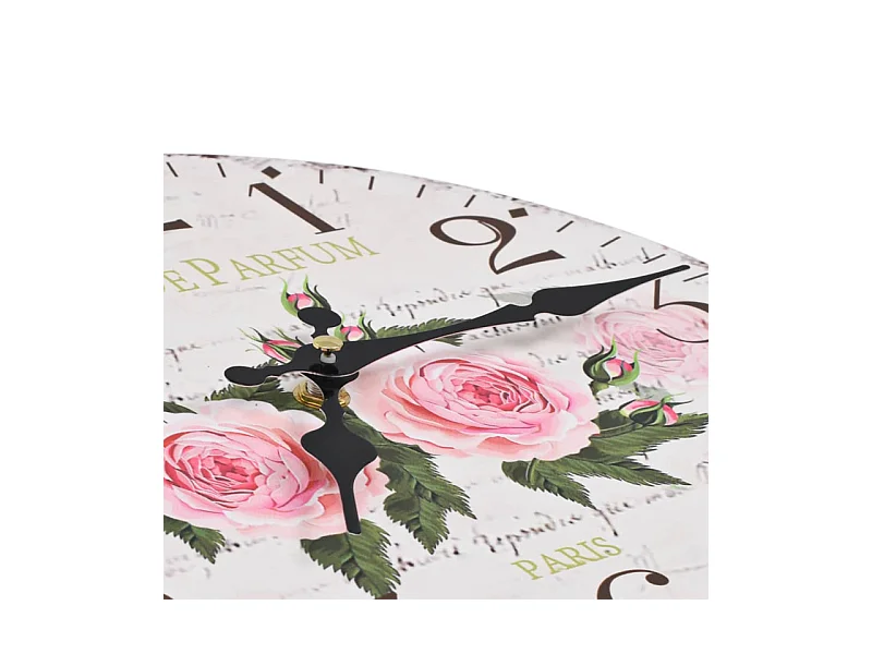 Vintage Wandklok Bloem 30 cm Multicolor MDF