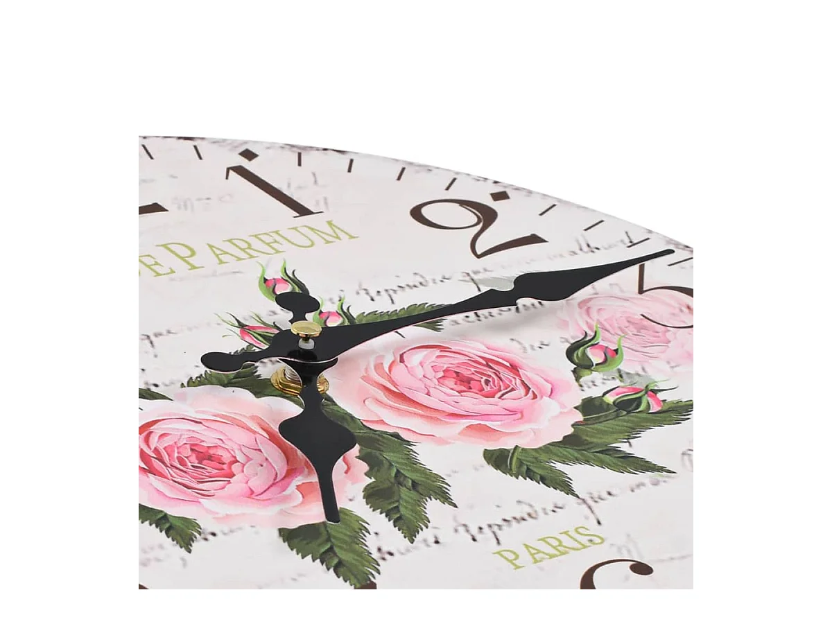 Vintage Wandklok Bloem 30 cm Multicolor MDF