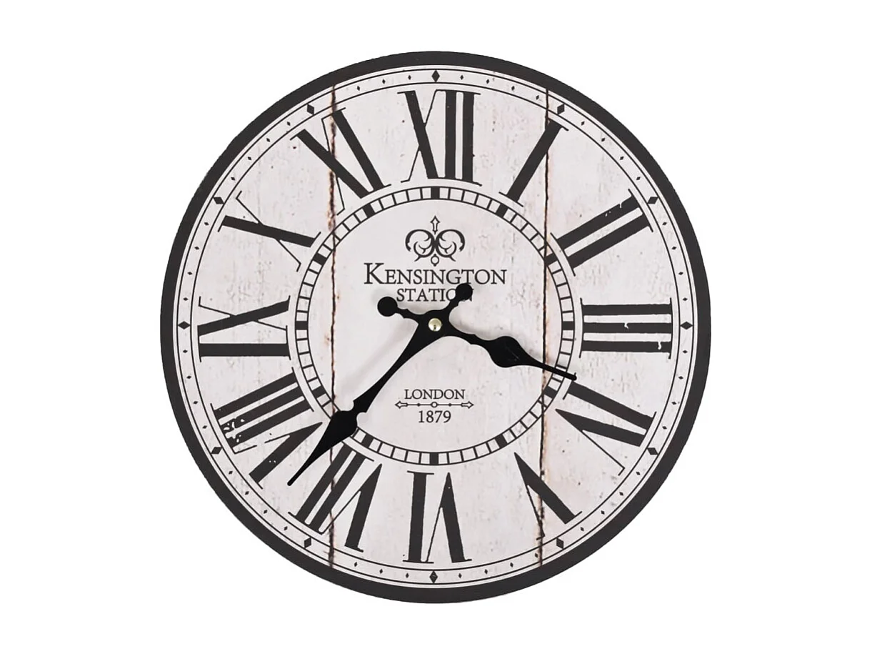 Relógio de Parede Vintage Londres 30 cm Estilo Retro Preto/Branco