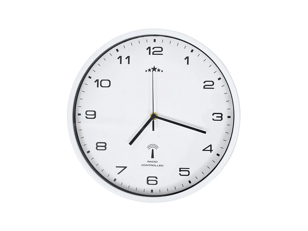 Horloge murale radioguidée avec mouvement à quartz 31 cm Blanc