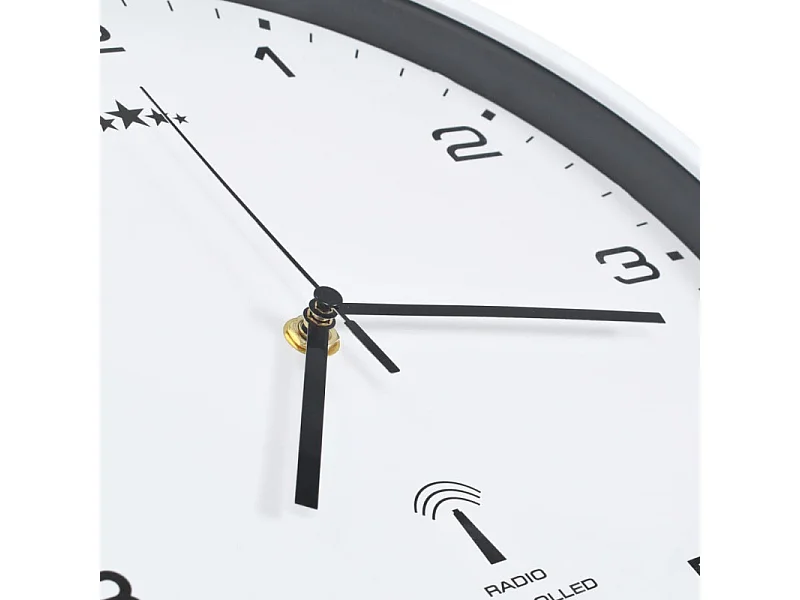 Horloge murale radioguidée avec mouvement à quartz 31 cm Blanc
