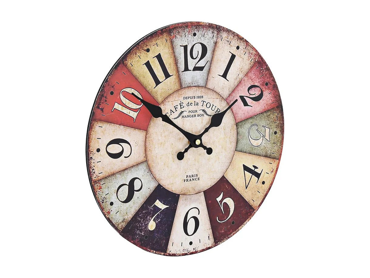 Horloge murale vintage Colorée 30 cm
