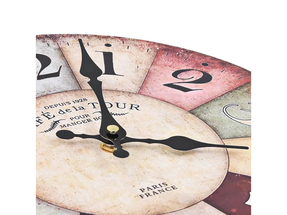 Horloge murale vintage Colorée 30 cm