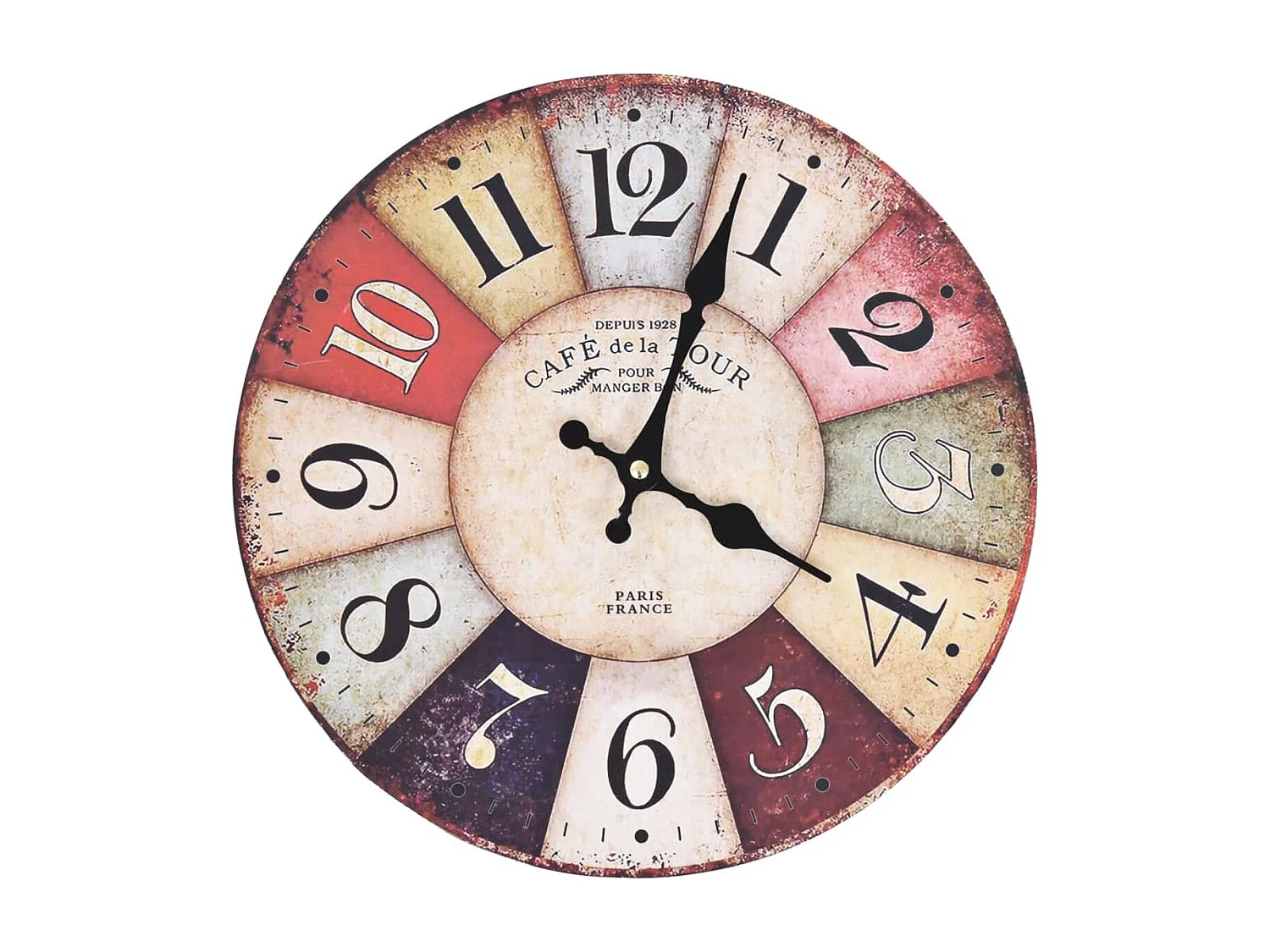 Horloge murale vintage Colorée 30 cm