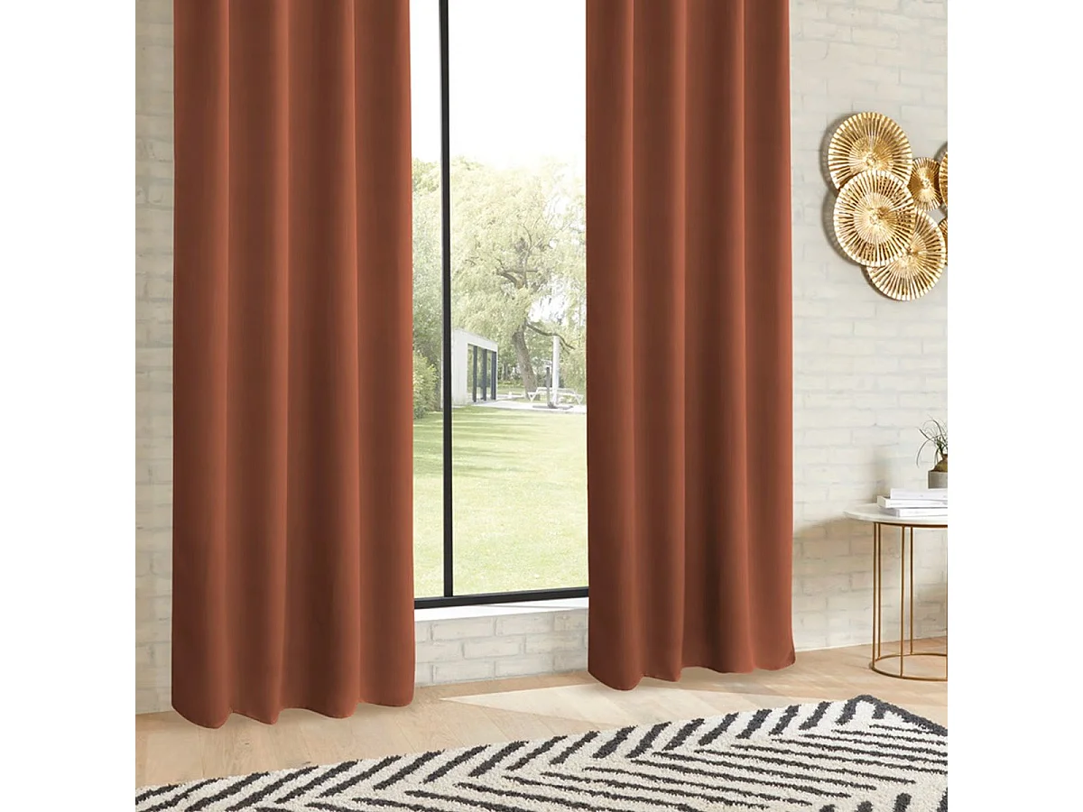 Lot de 2 Rideaux Occultants "Kerry" 135x240cm Terracotta