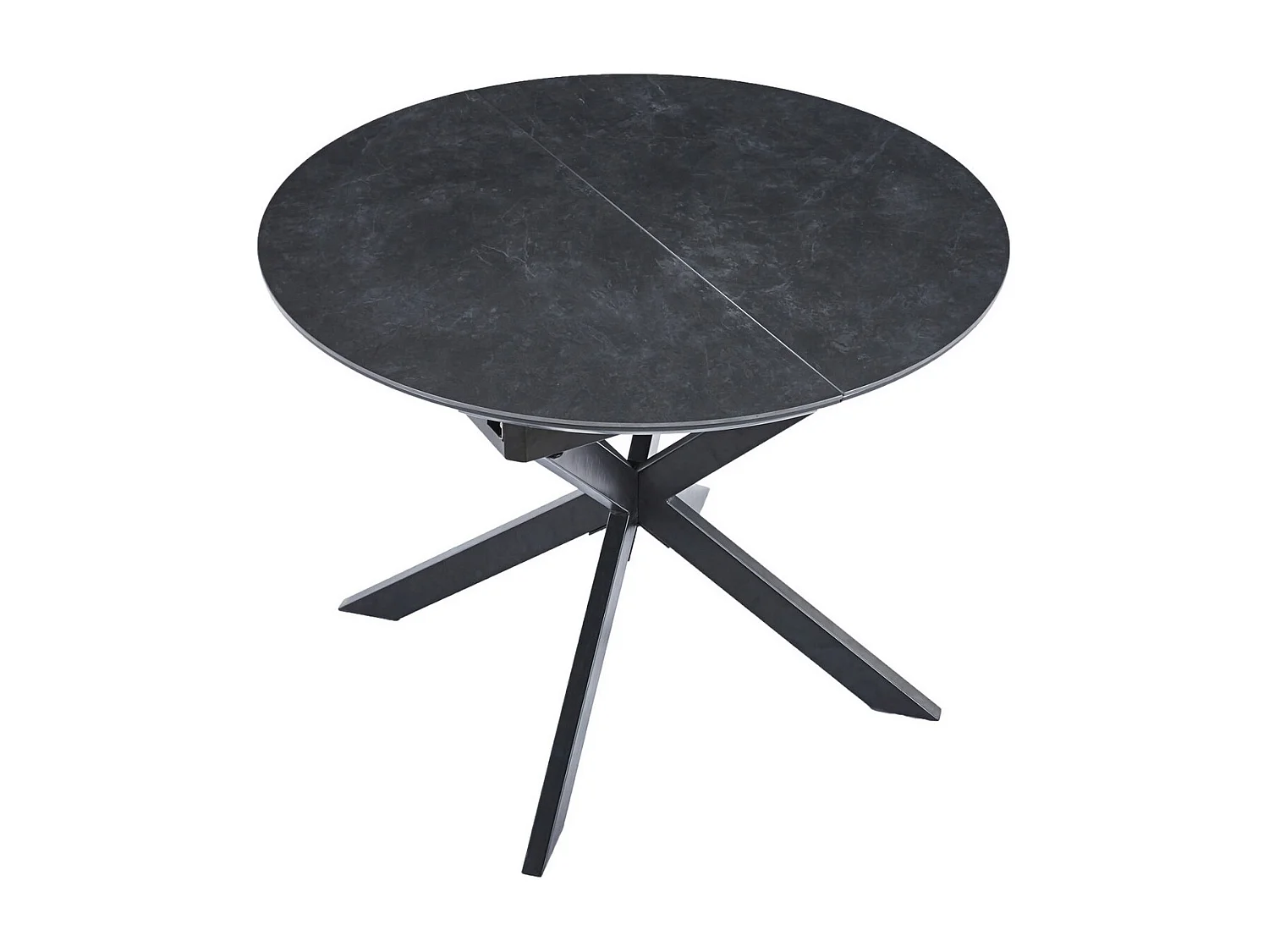 CERAMICA - Mesa de comedor redonda extensible negra L140 cm
