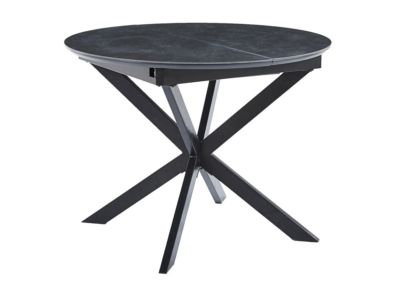 CERAMICA - Mesa de comedor redonda extensible negra L140 cm