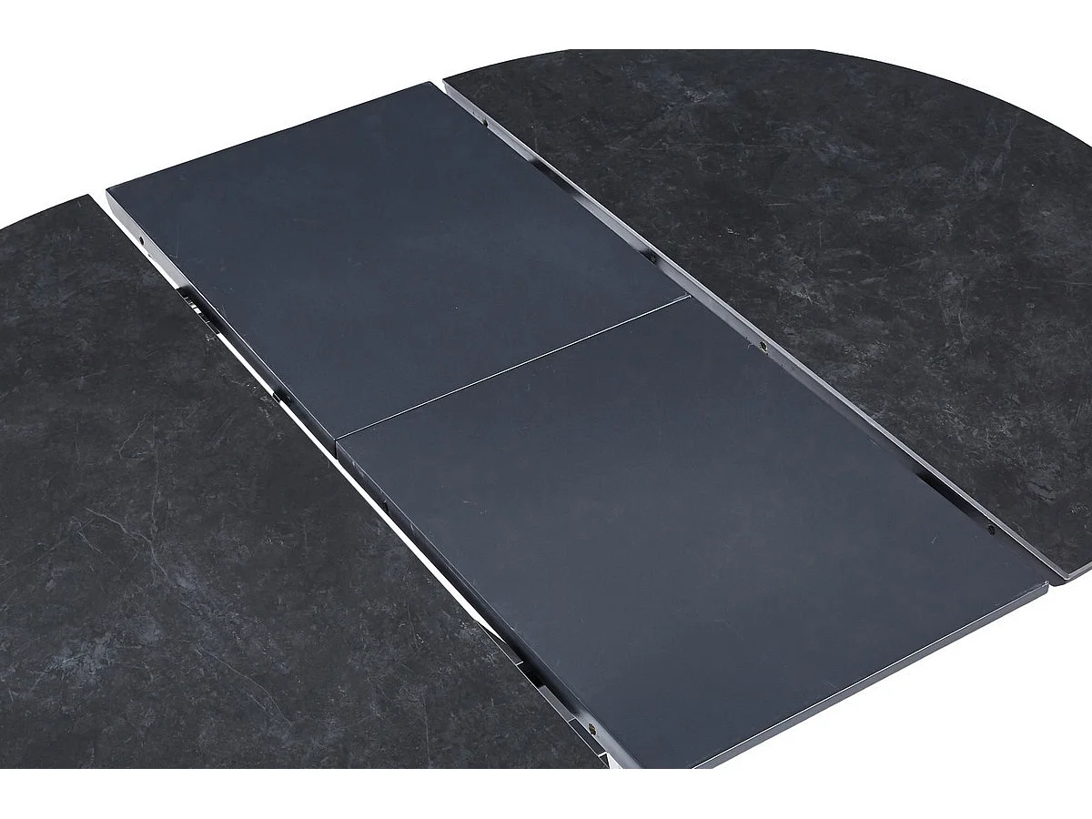 CERAMICA - Mesa de comedor redonda extensible negra L140 cm