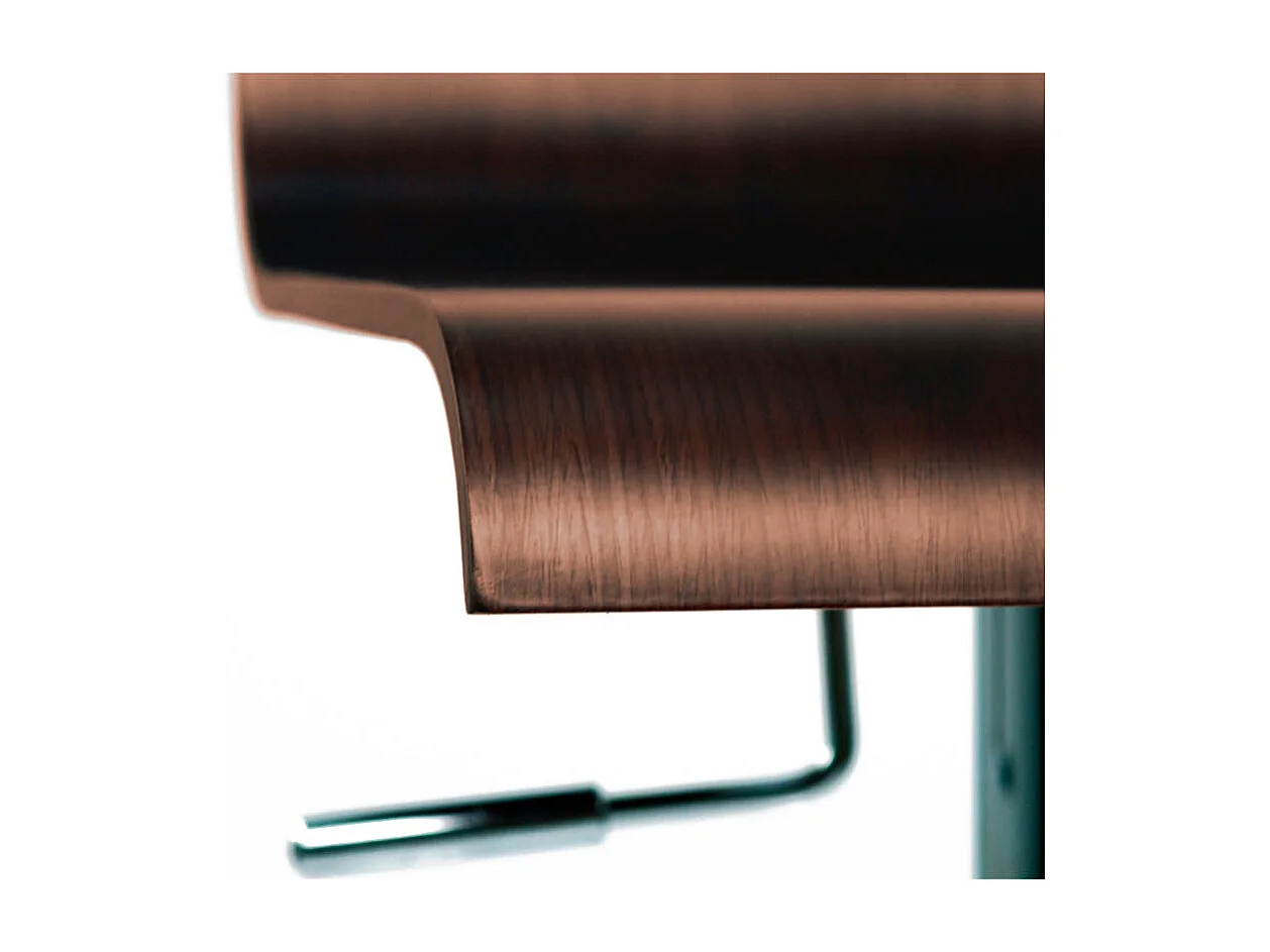 Design-Barhocker dunkles Holz mit Walnuss-Finish und verchromtes Metall (2er-Set) SURF V2