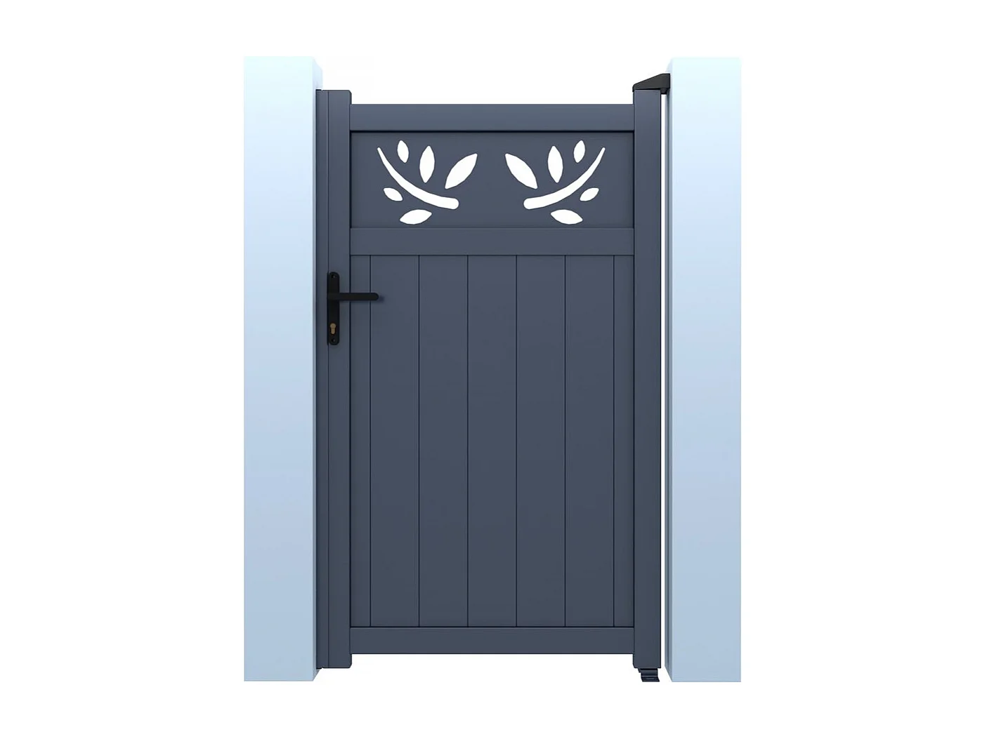 Portão de Alumínio Semitransparente "Mathéo" 100 x 120 cm Cinza Moderno e Prático