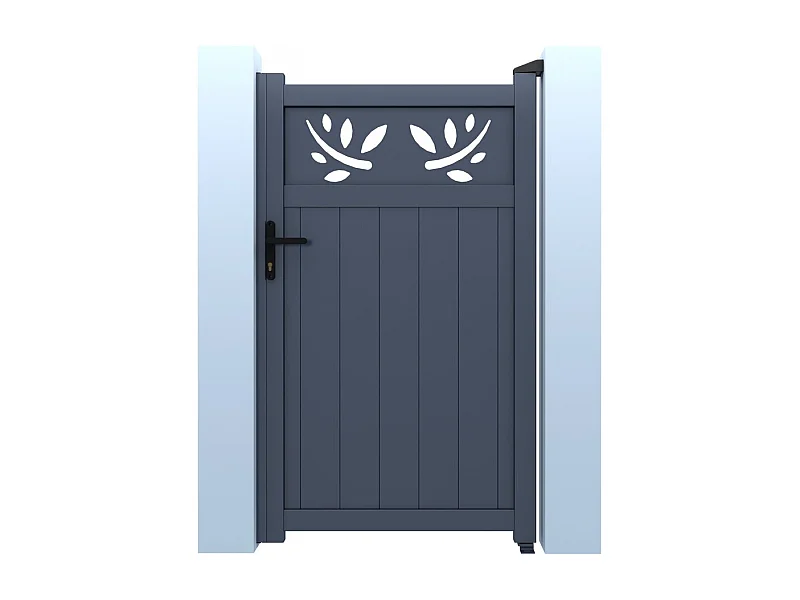 Portão de Alumínio Semitransparente "Mathéo" 100 x 120 cm Cinza Moderno e Prático