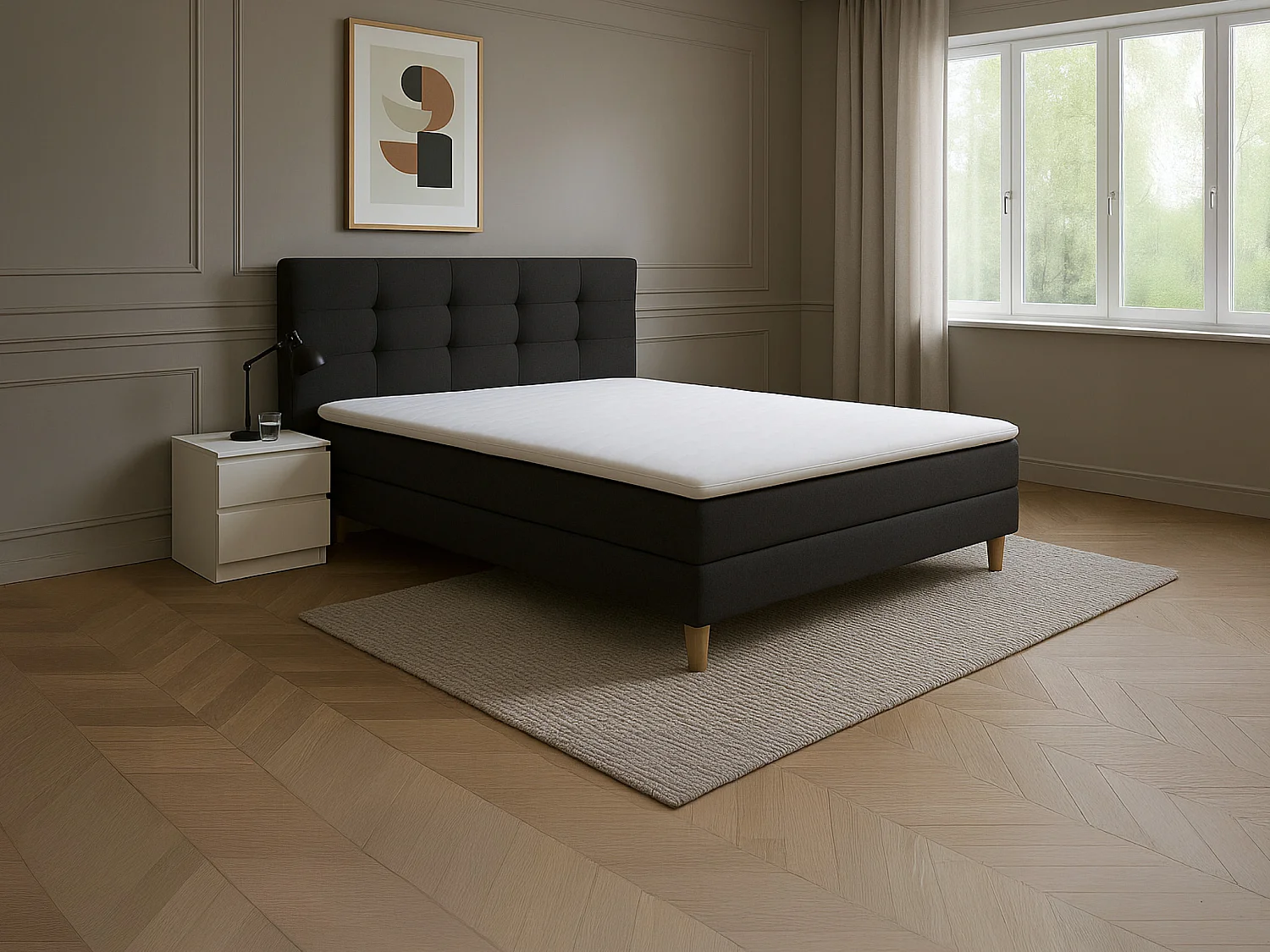 Surmatelas 140 x 190 cm mousse déhoussable coutil bambou ép.5cm - KORAGA de YSMÉE