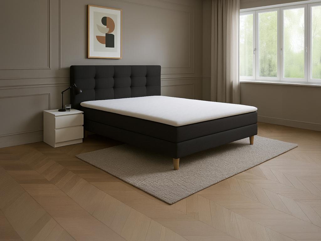 Matratzenauflage 160 x 200 cm - Schaumstoff - Abnehmbarer Bezug - Bambus - günstig online kaufen