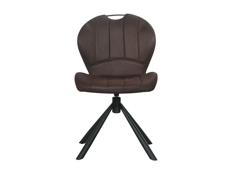 Chaise pivotante marron foncé avec dossier courbe, (lot de 2) LOMBARDIE