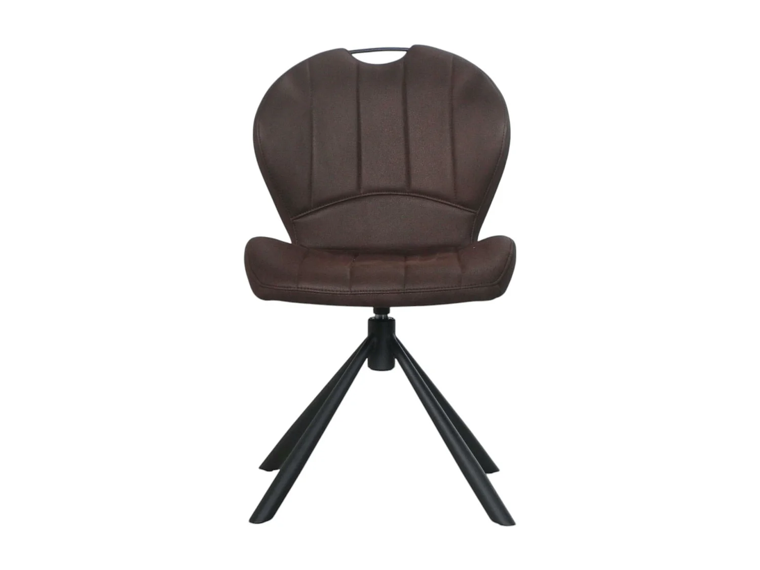 Chaise pivotante marron foncé avec dossier courbe, (lot de 2) LOMBARDIE