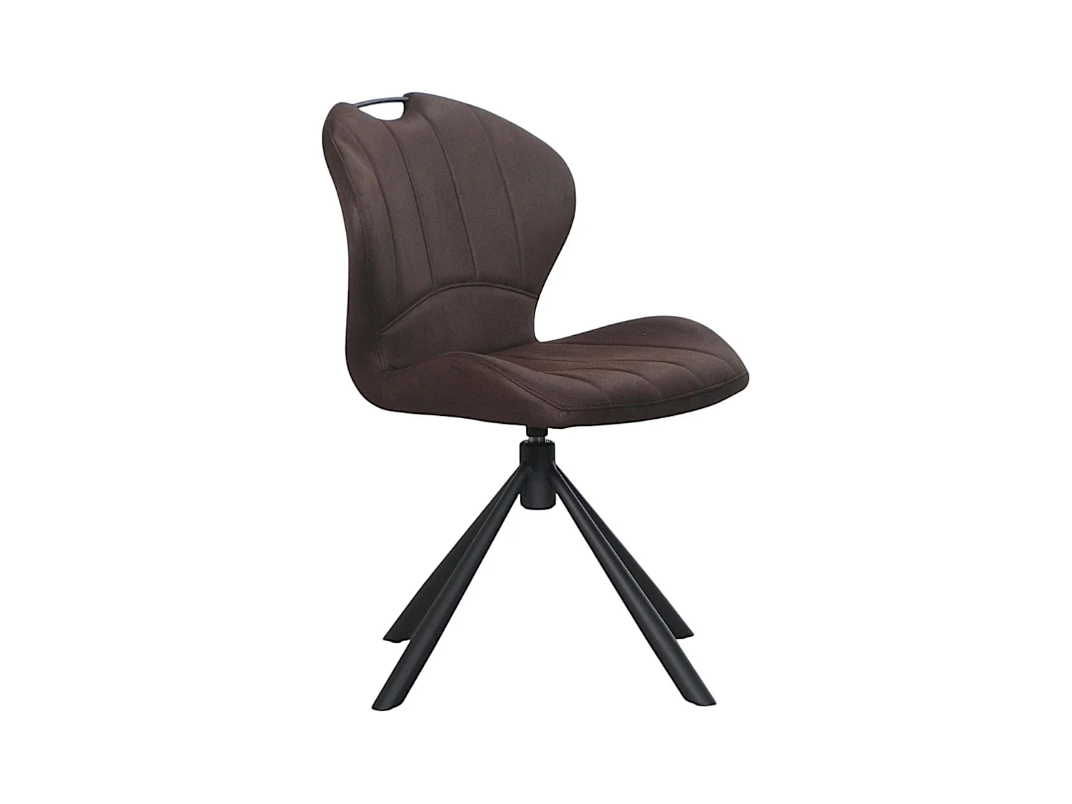 Chaise pivotante marron foncé avec dossier courbe, (lot de 2) LOMBARDIE