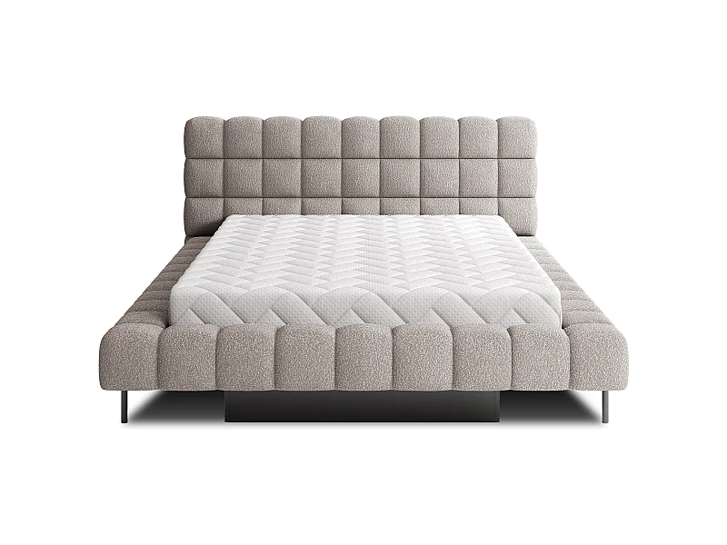 Letto con contenitore con base Ezio grigio chiaro 160x200