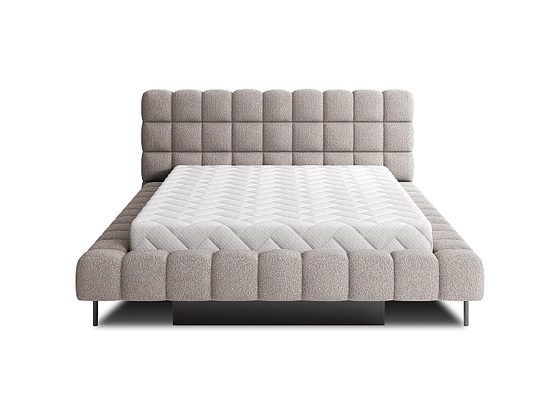 Letto con contenitore con base Ezio grigio chiaro 180x200
