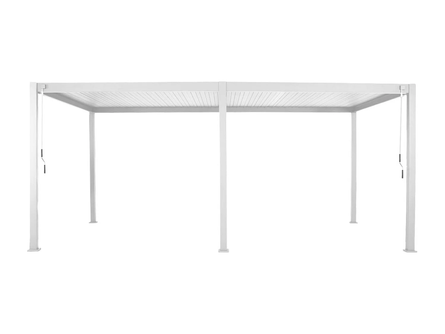 Pergola bioclimatica 3x6m in alluminio, lamelle orientabili, bianco