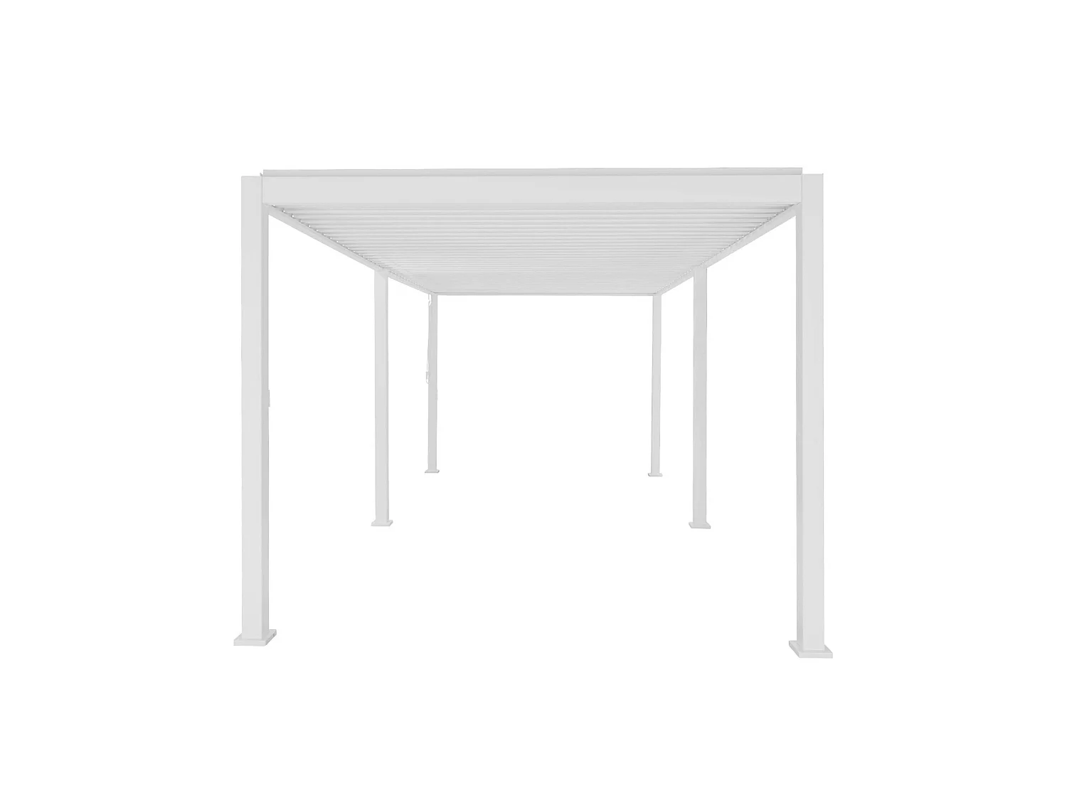 Pergola bioclimatica 3x6m in alluminio, lamelle orientabili, bianco