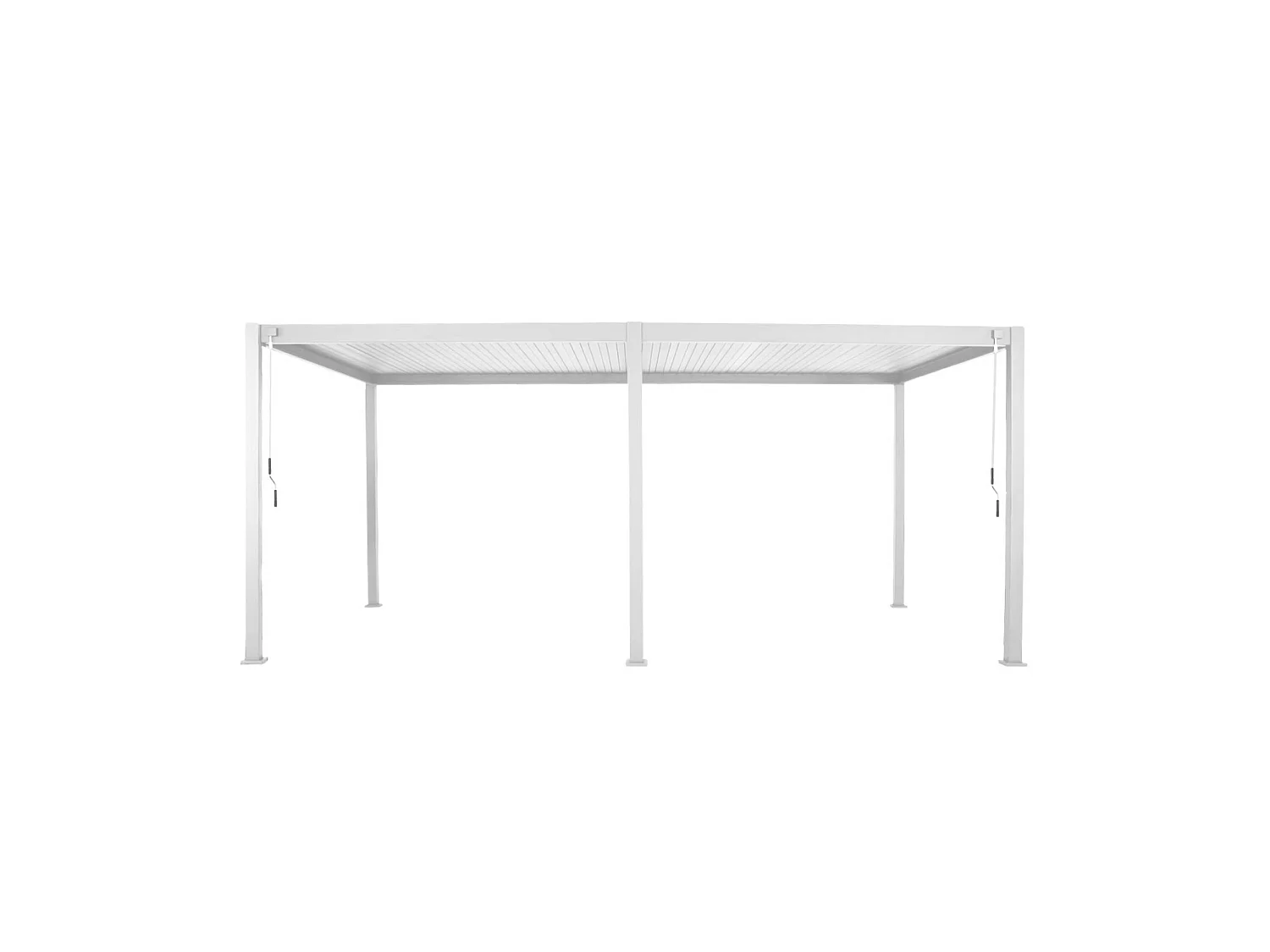 Pergola bioclimatica 3x6m in alluminio, lamelle orientabili, bianco