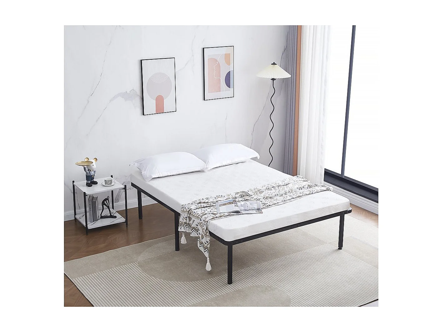 Estrado de ripas + pés para colchão - 140 x 190 cm - 26 ripas