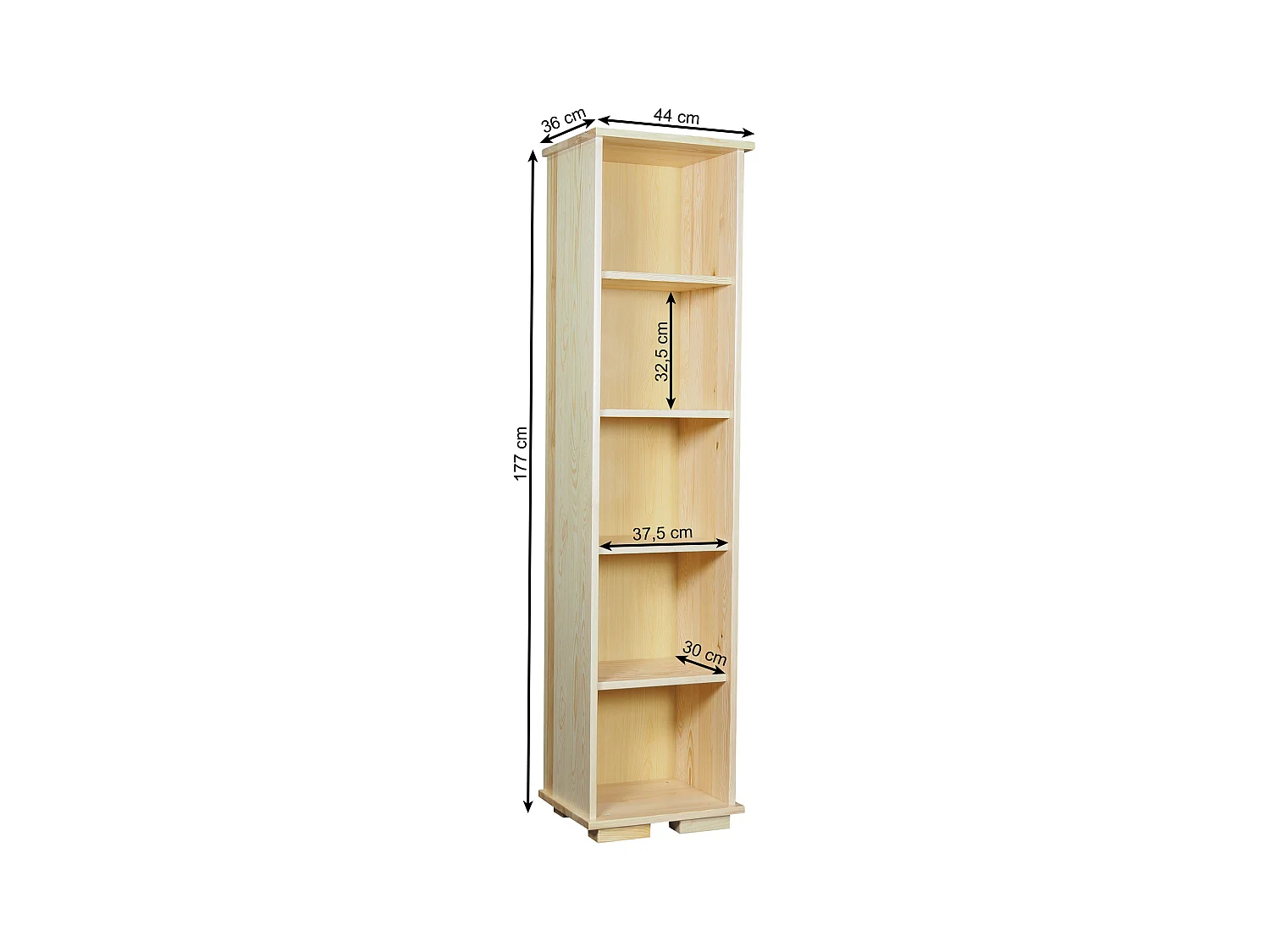 Bibliothèque moderne en bois I, couleur pin