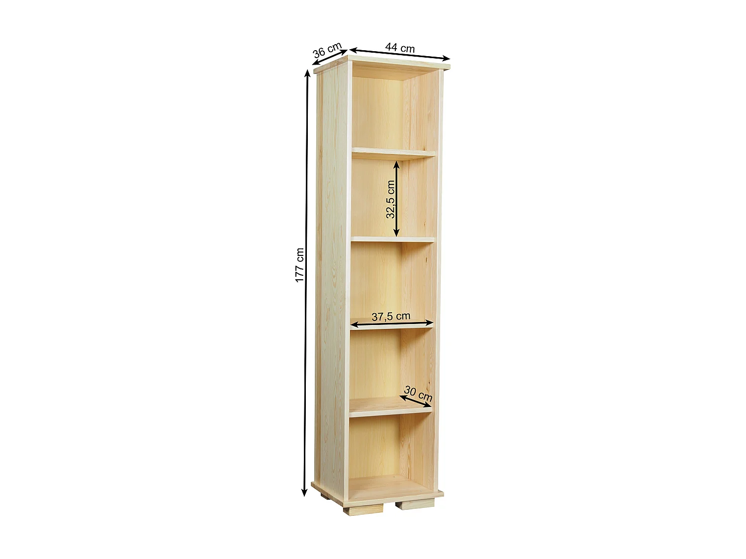 Bibliothèque moderne en bois I, couleur pin