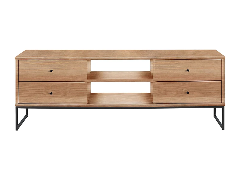 Megan loft II Banc RTV du bois du bois du bois du bois, 160 cm, bois et métal, 4 du bois du bois du bois, un du chêne de la couleur du