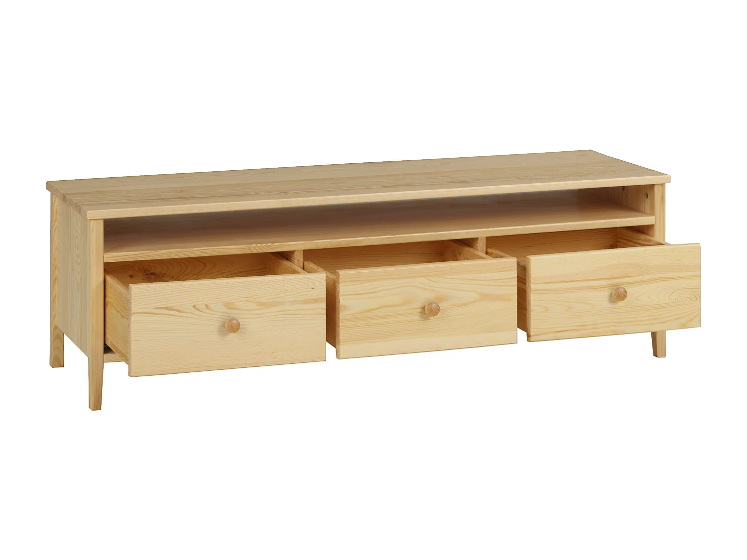 Table RTV 143 Colorado 3 tiroirs en bois, couleur pin