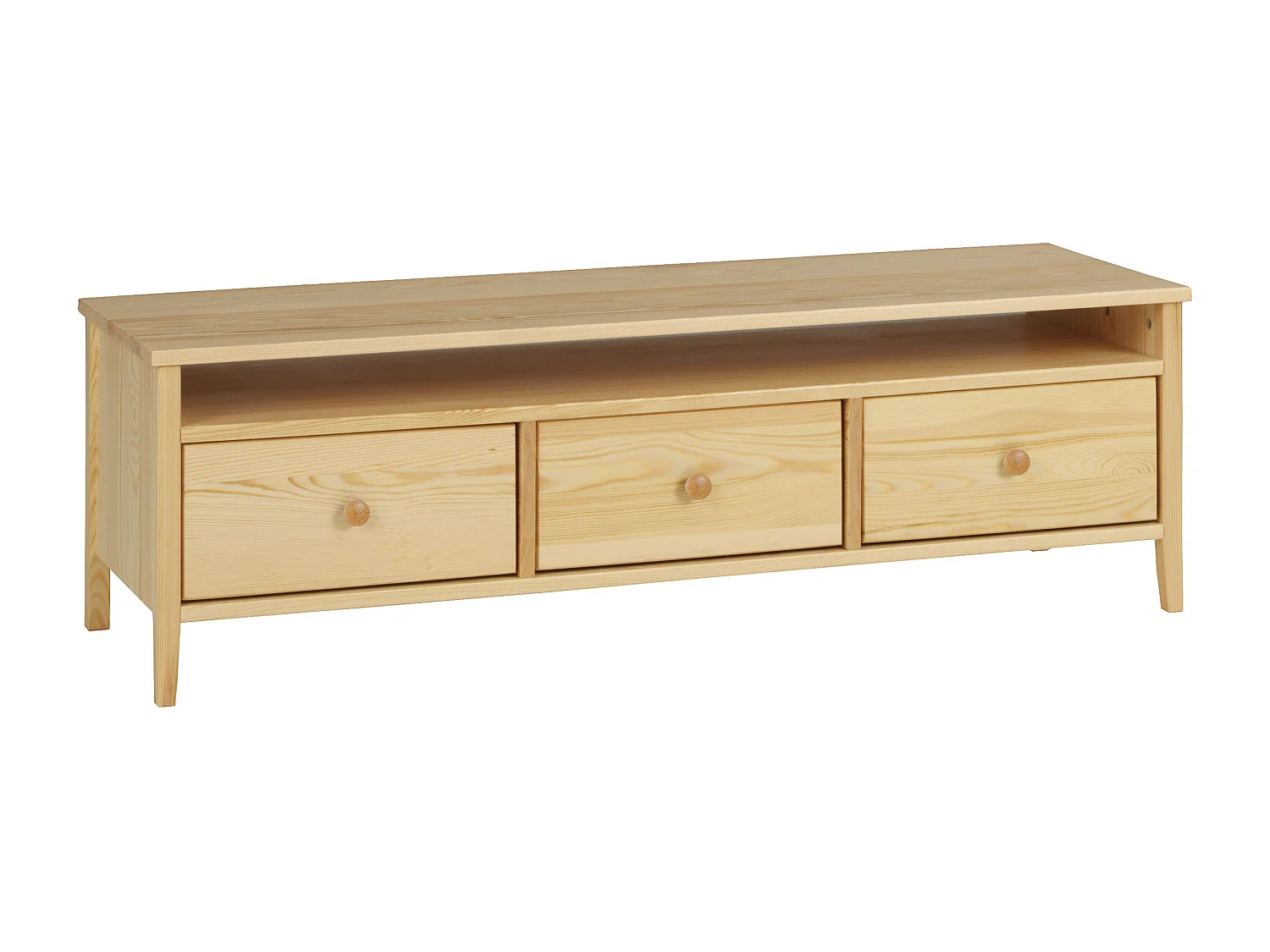 Table RTV 143 Colorado 3 tiroirs en bois, couleur pin