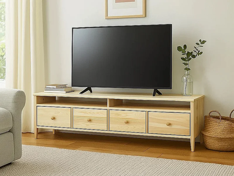 Houten tv-kast Colorado 180 cm met 4 lades, kleur bruin