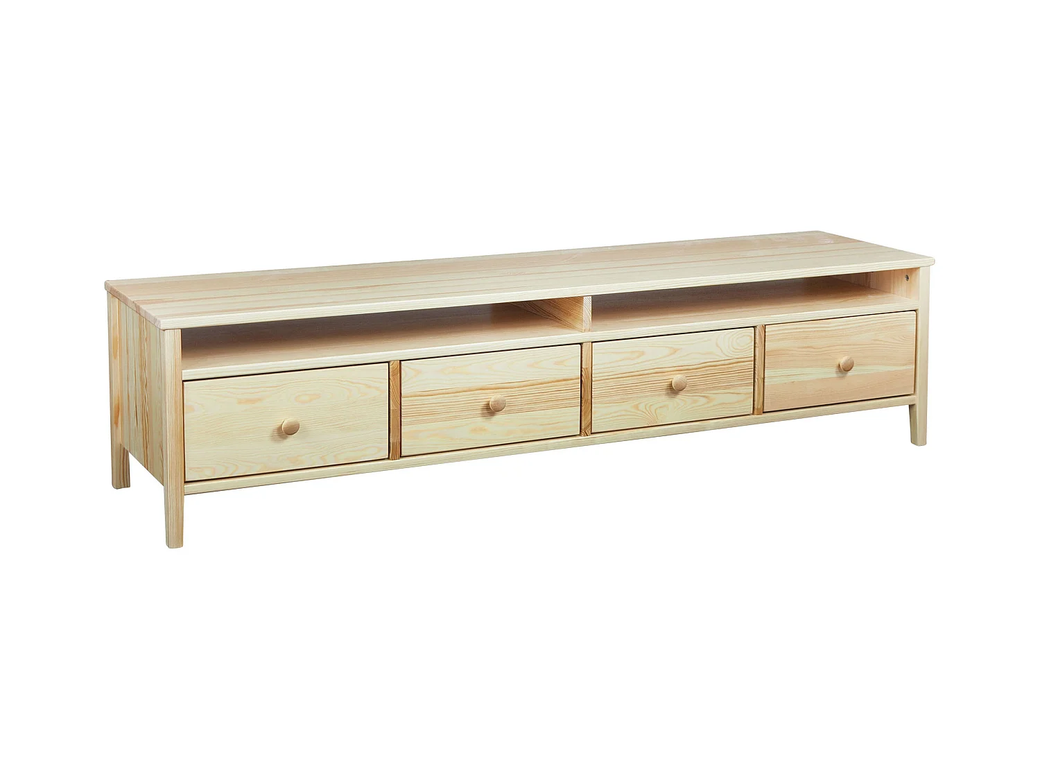 Meuble TV en bois Colorado 180 cm avec 4 tiroirs, couleur marron