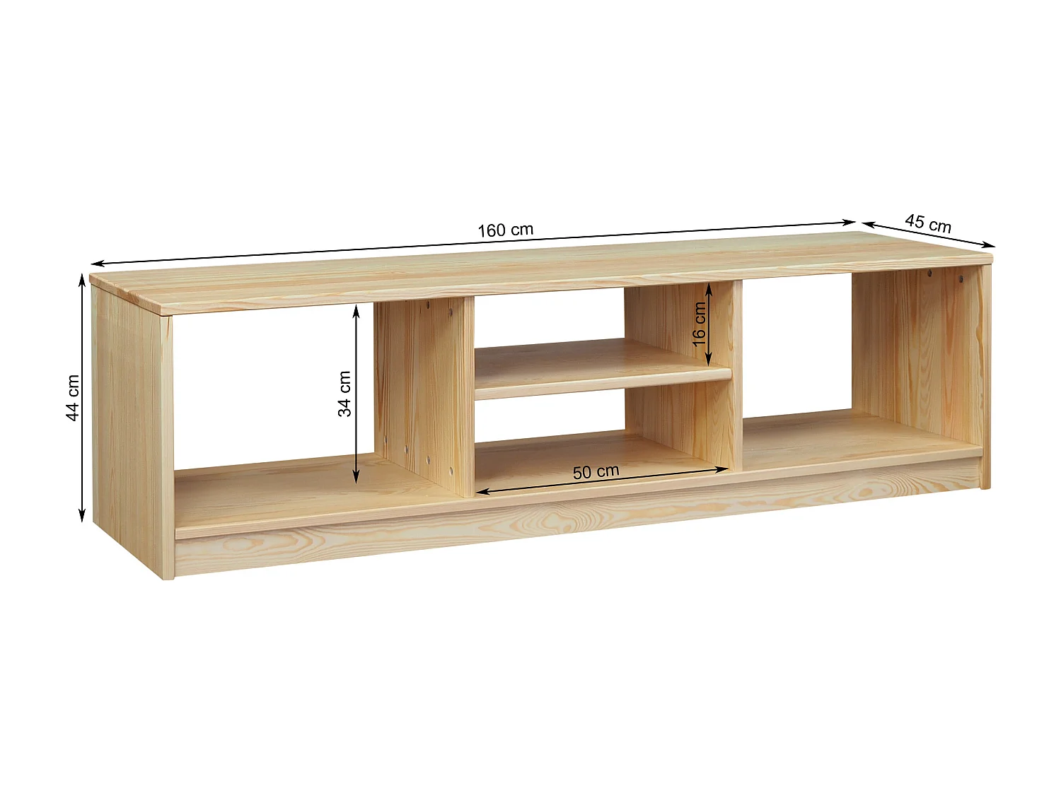 Table RTV 160 cm EKO en bois, couleur pin