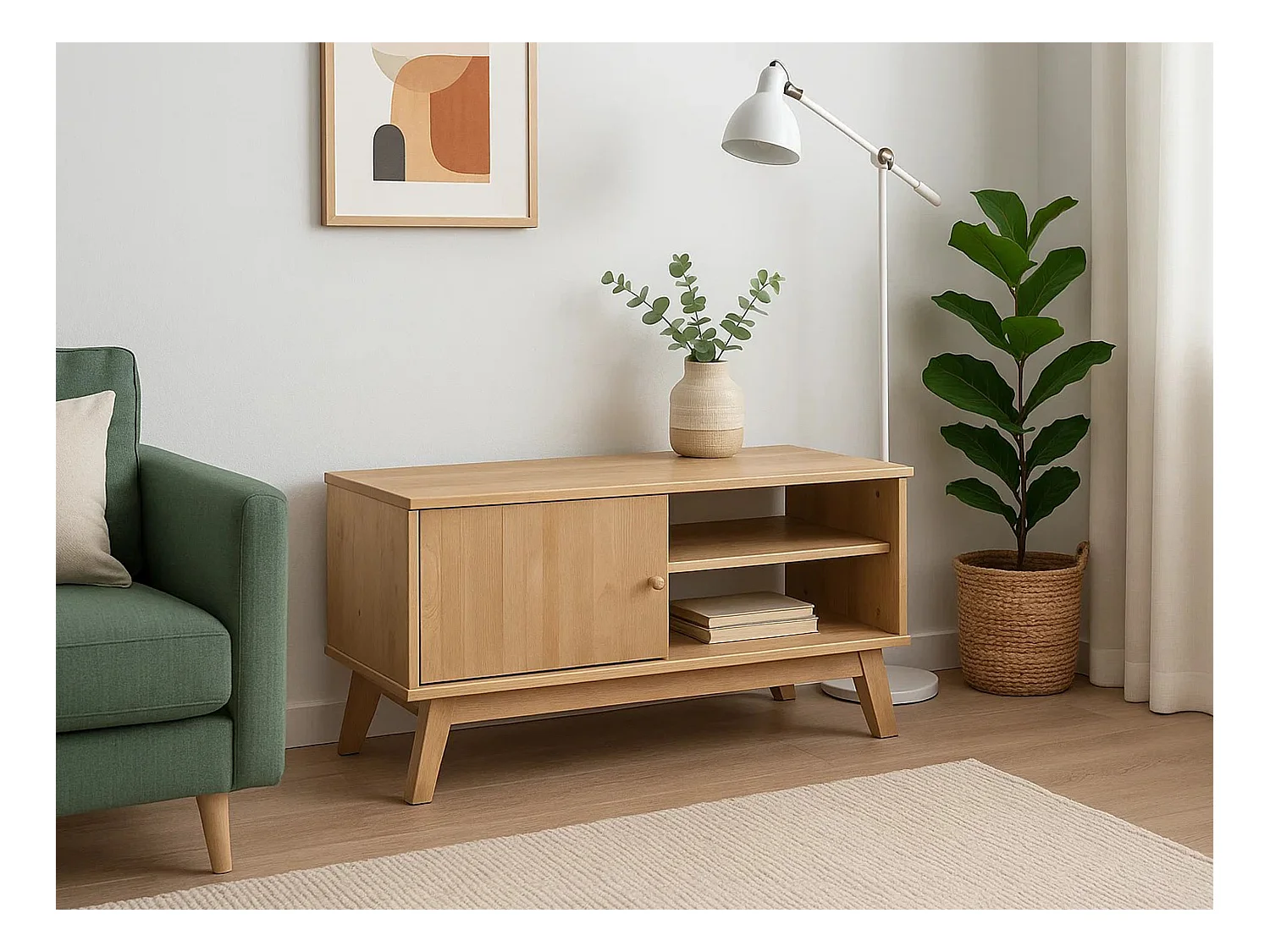 Oregon houten RTV kast 109 cm, kleur eiken