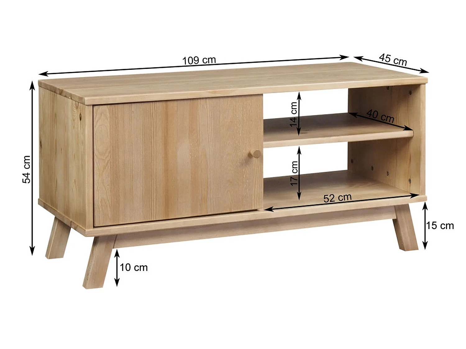Oregon Holz RTV Schrank 109 cm, Farbe Eiche