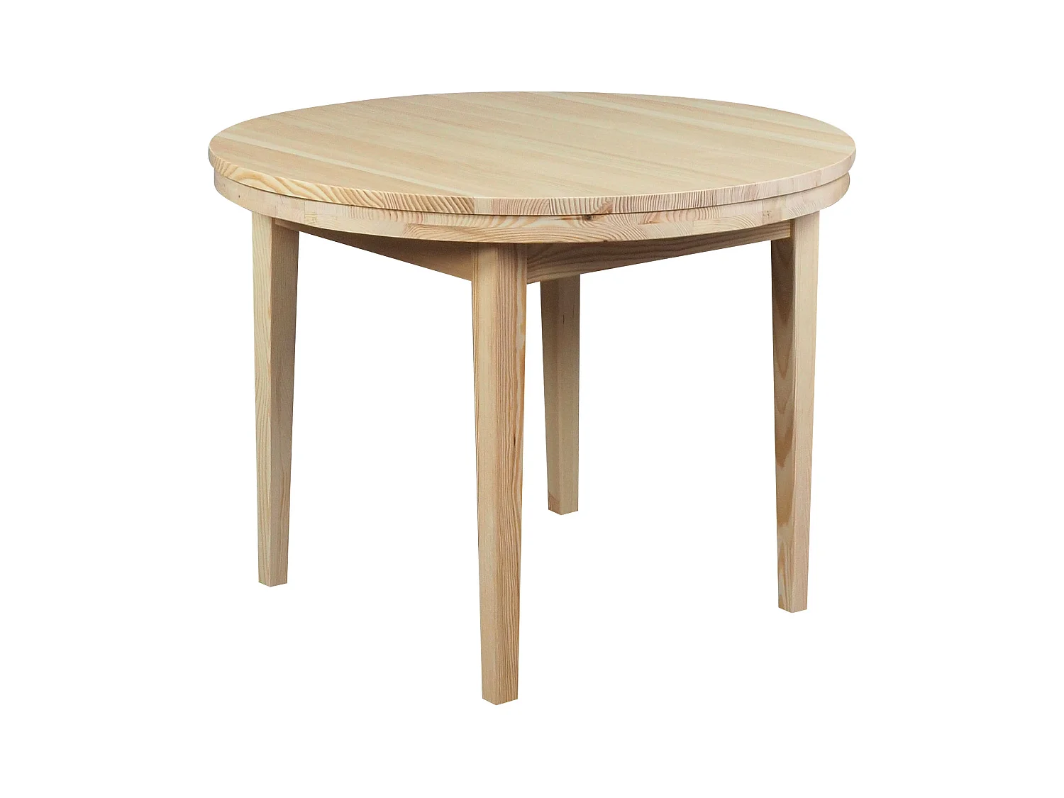 Runder Tisch 100 cm Bord aus Holz, Farbe Kiefer