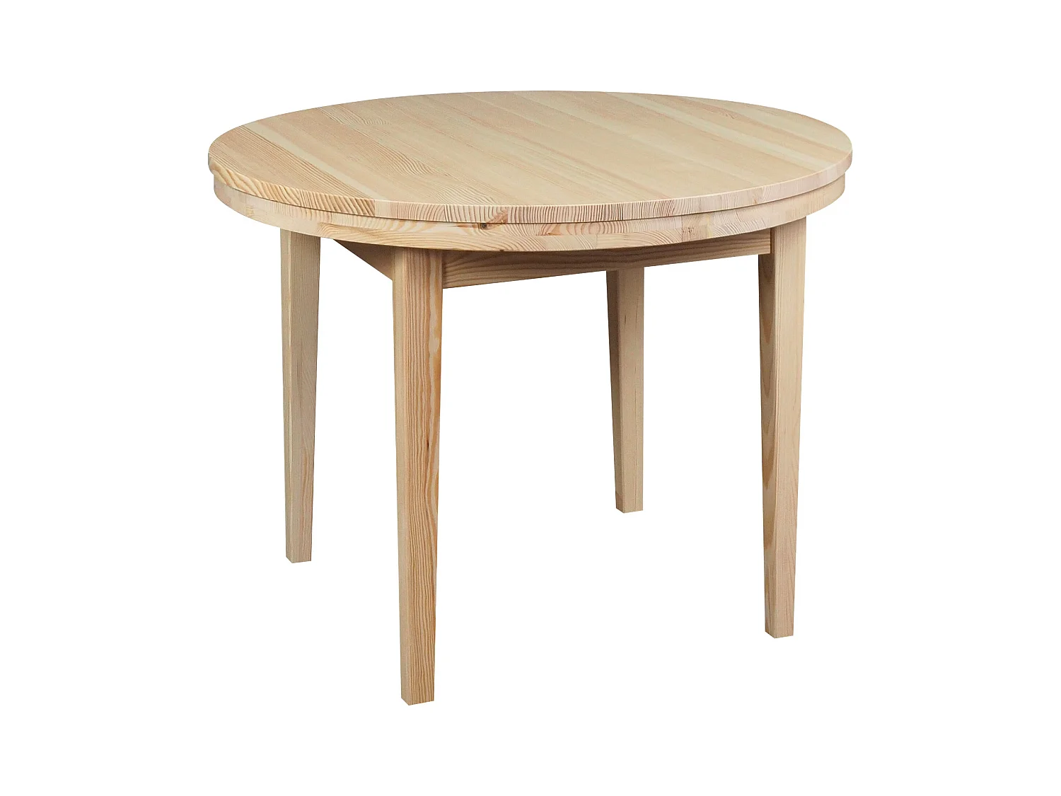 Runder Tisch 100 cm Bord aus Holz, Farbe Kiefer