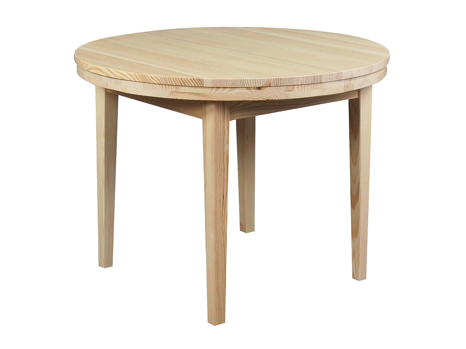 Runder Tisch 100 cm Bord aus Holz, Farbe Kiefer