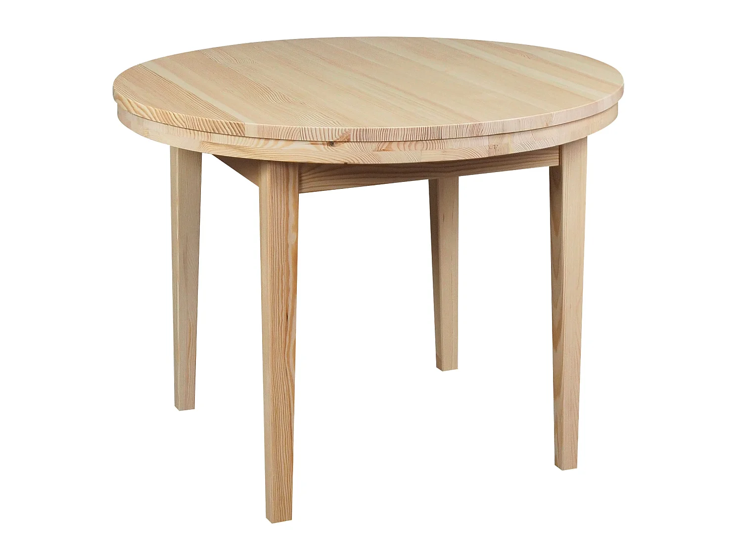 Runder Tisch 100 cm Bord aus Holz, Farbe Kiefer