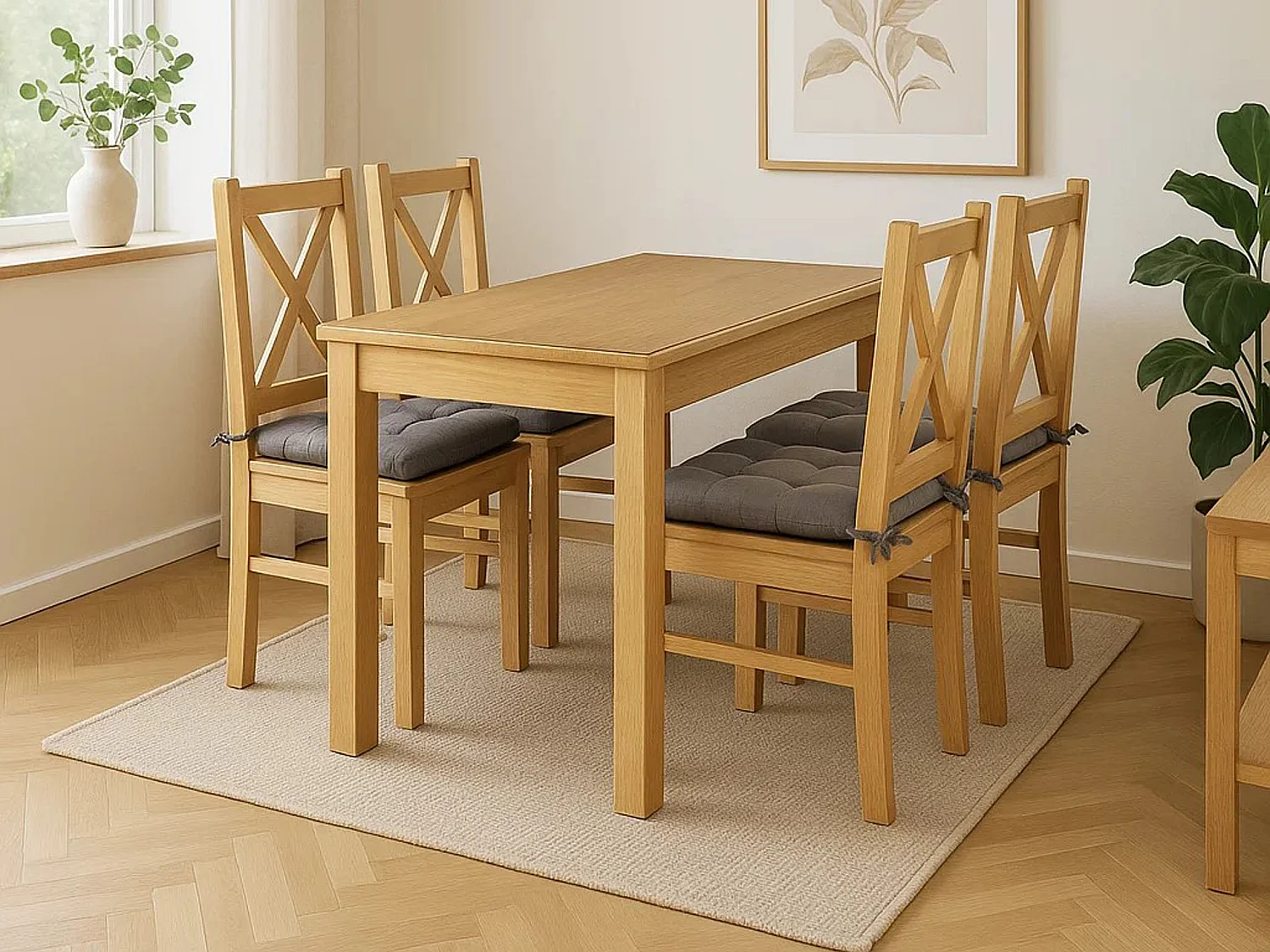 Houten tafel 110x60 cm, kleur eiken