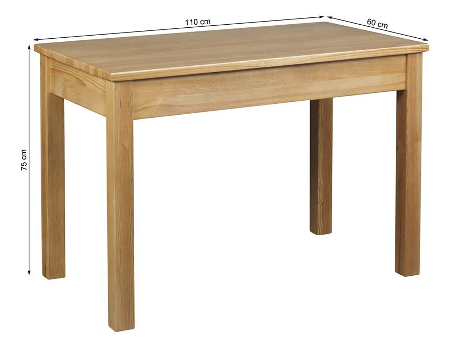Holztisch 110x60 cm, Farbe Eiche