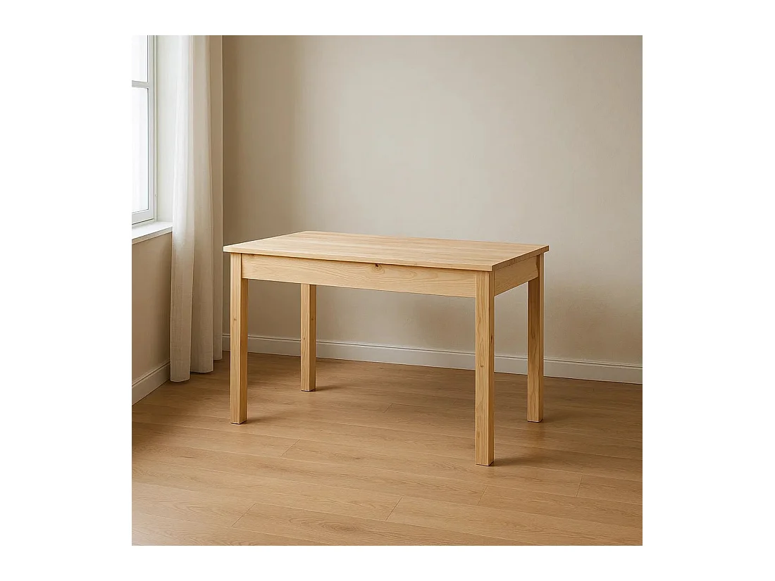 Table en bois 110x60 cm, couleur pin