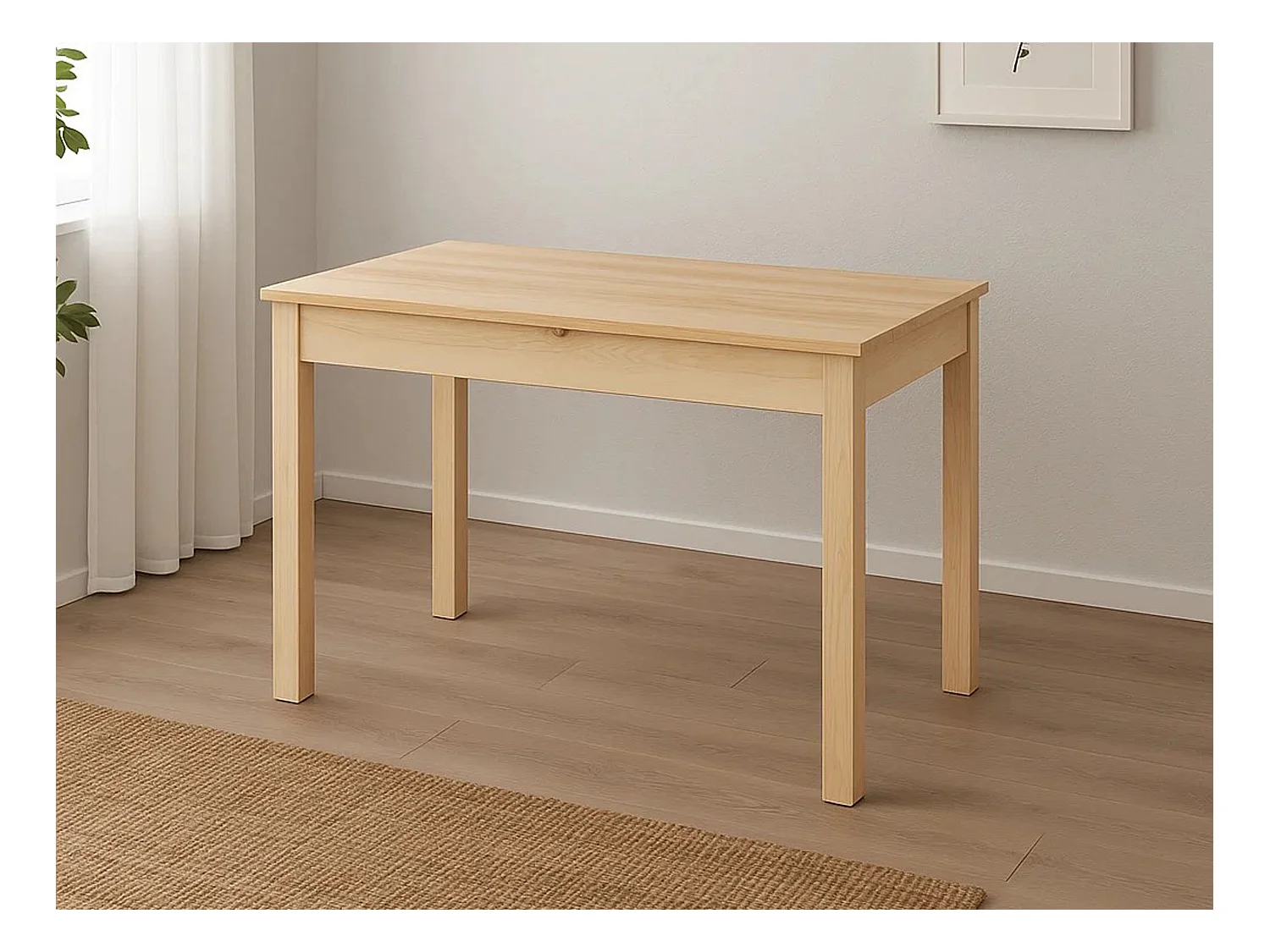 Holztisch 130x75 cm, Farbe Kiefer