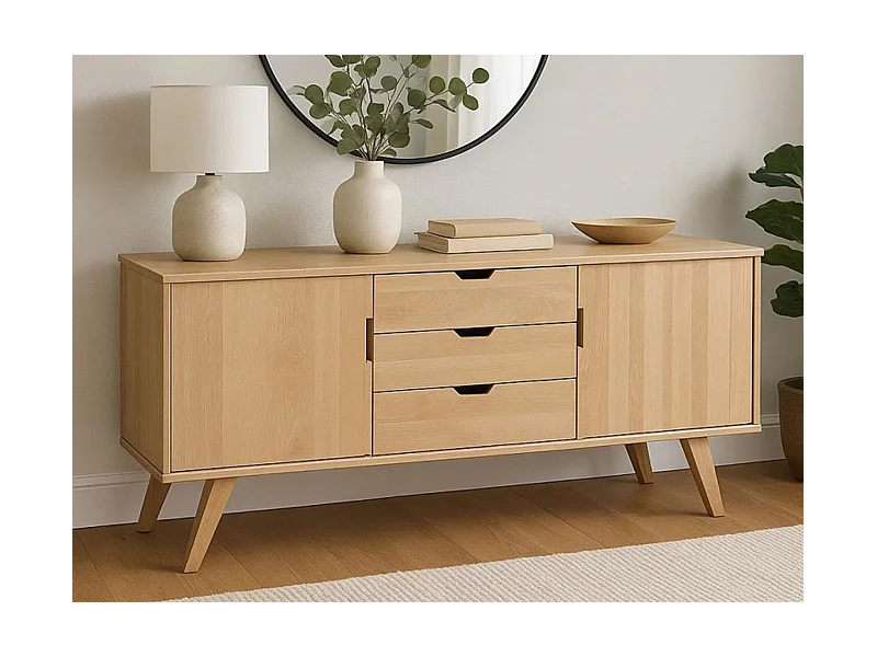 Holzkommode 160 cm Malmo II, Farbe Eiche