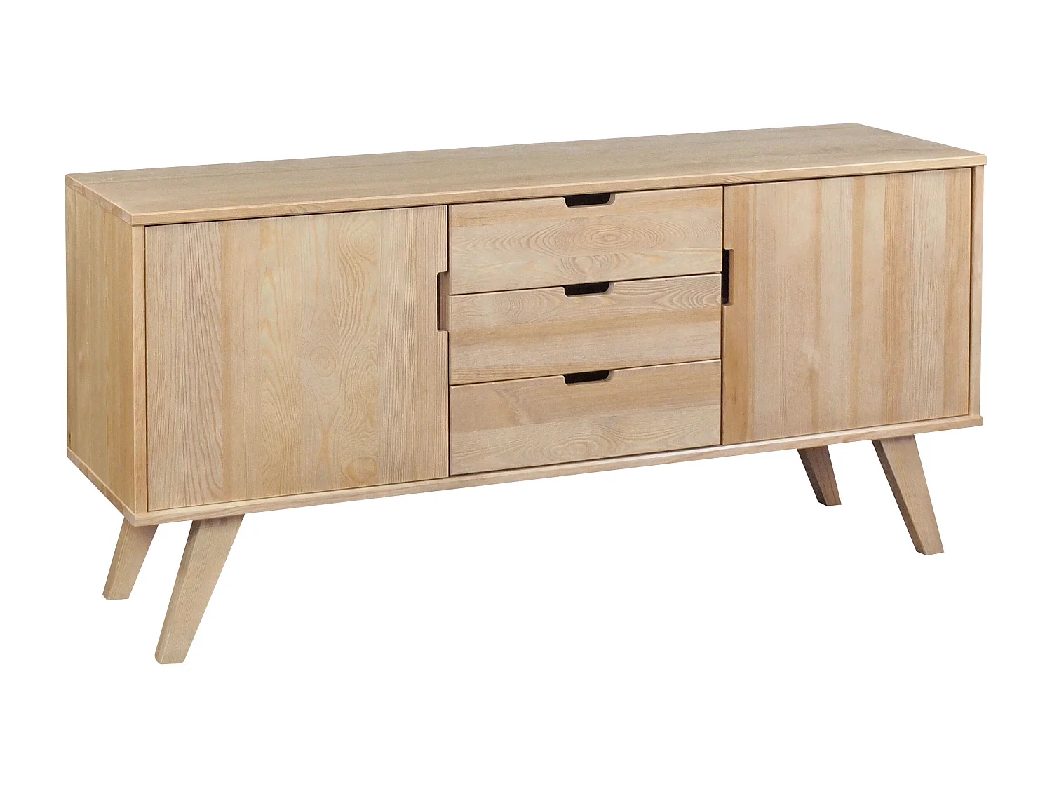 Commode en bois 160 cm Malmo II, coloris chêne