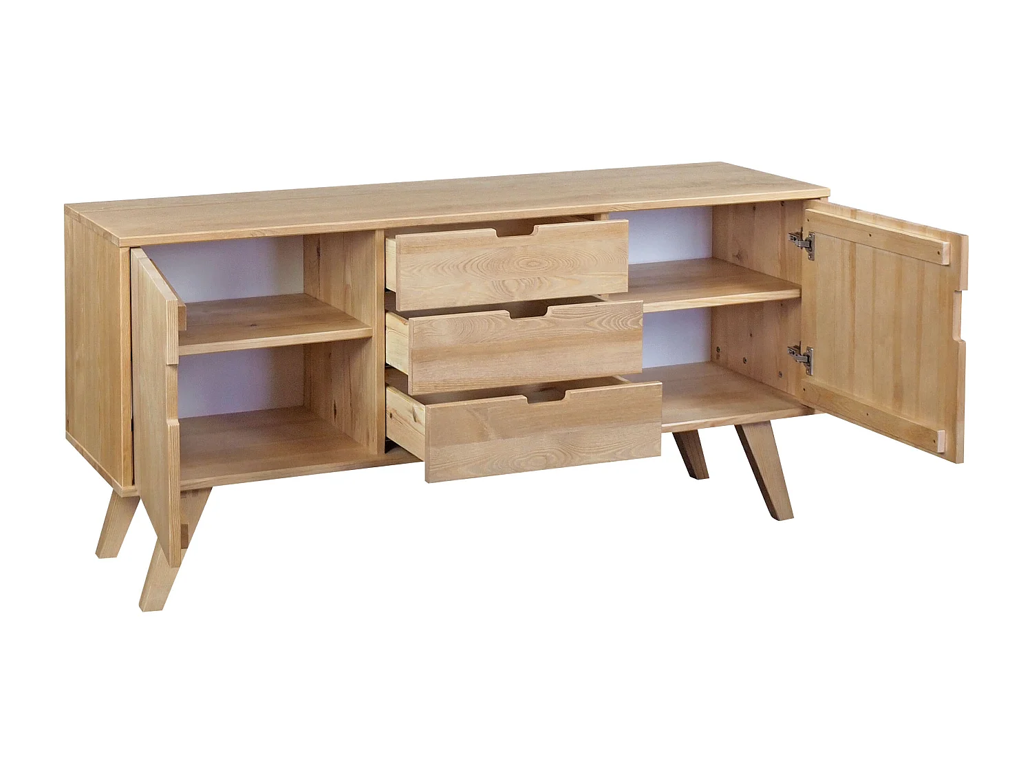 Commode en bois 160 cm Malmo II, coloris chêne