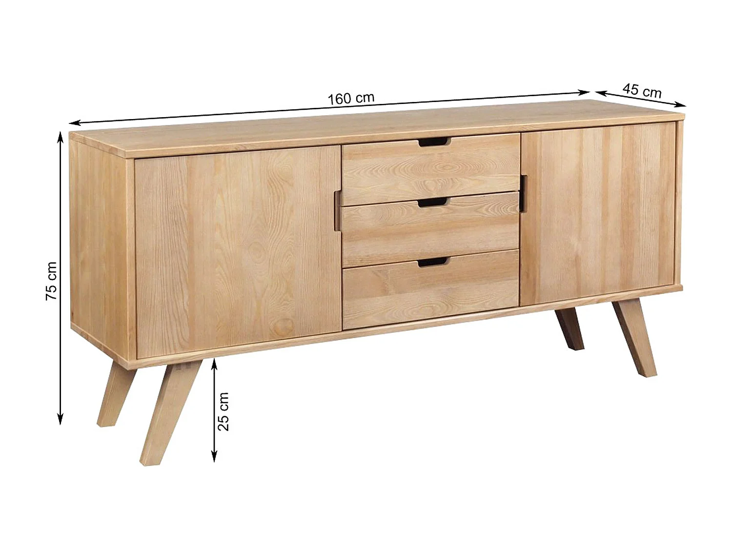 Komoda drewniana 160 cm Malmo II, kolor kasztan