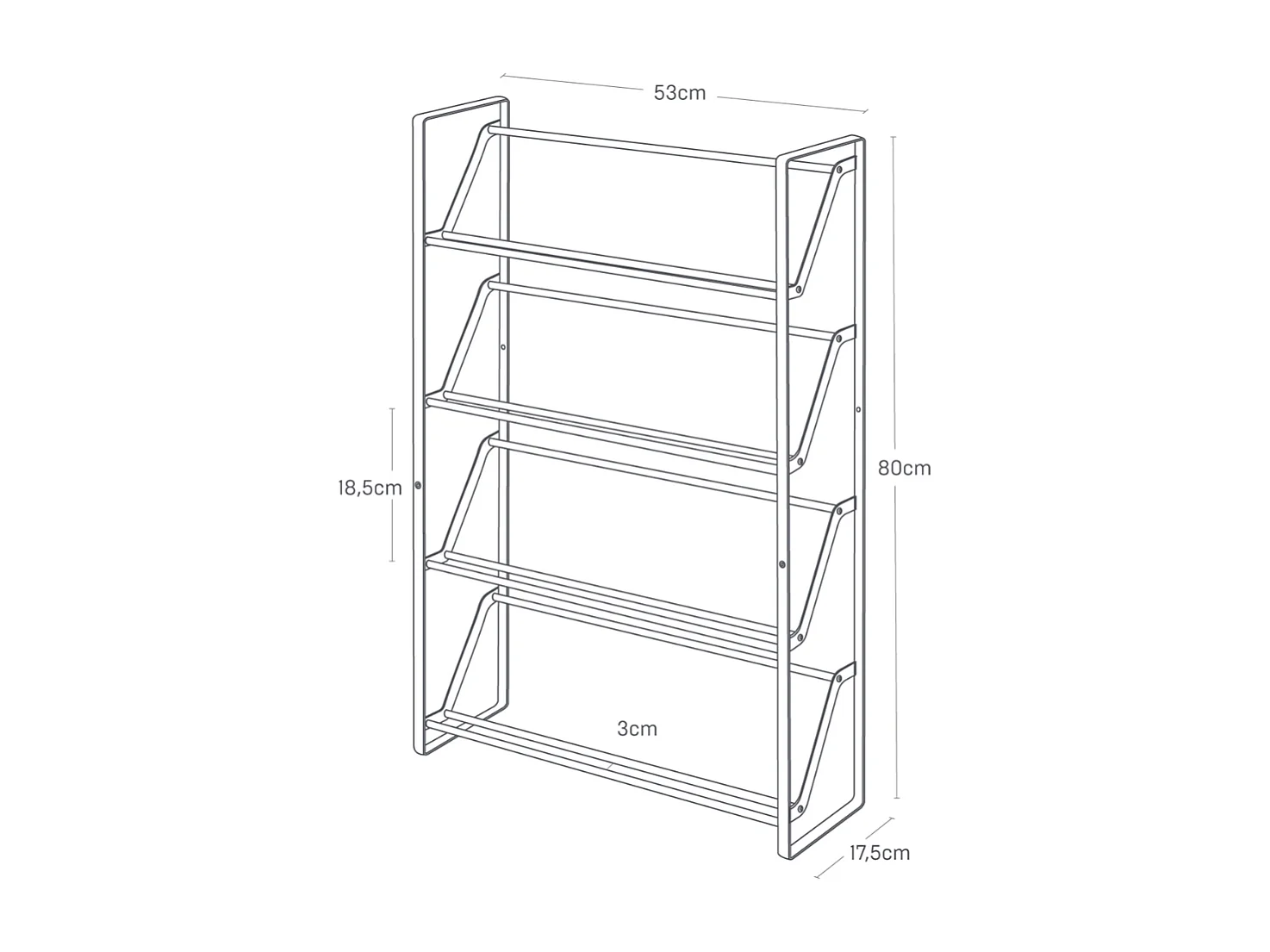 Schoenenkast met 4 niveaus L53 cm - FRAME